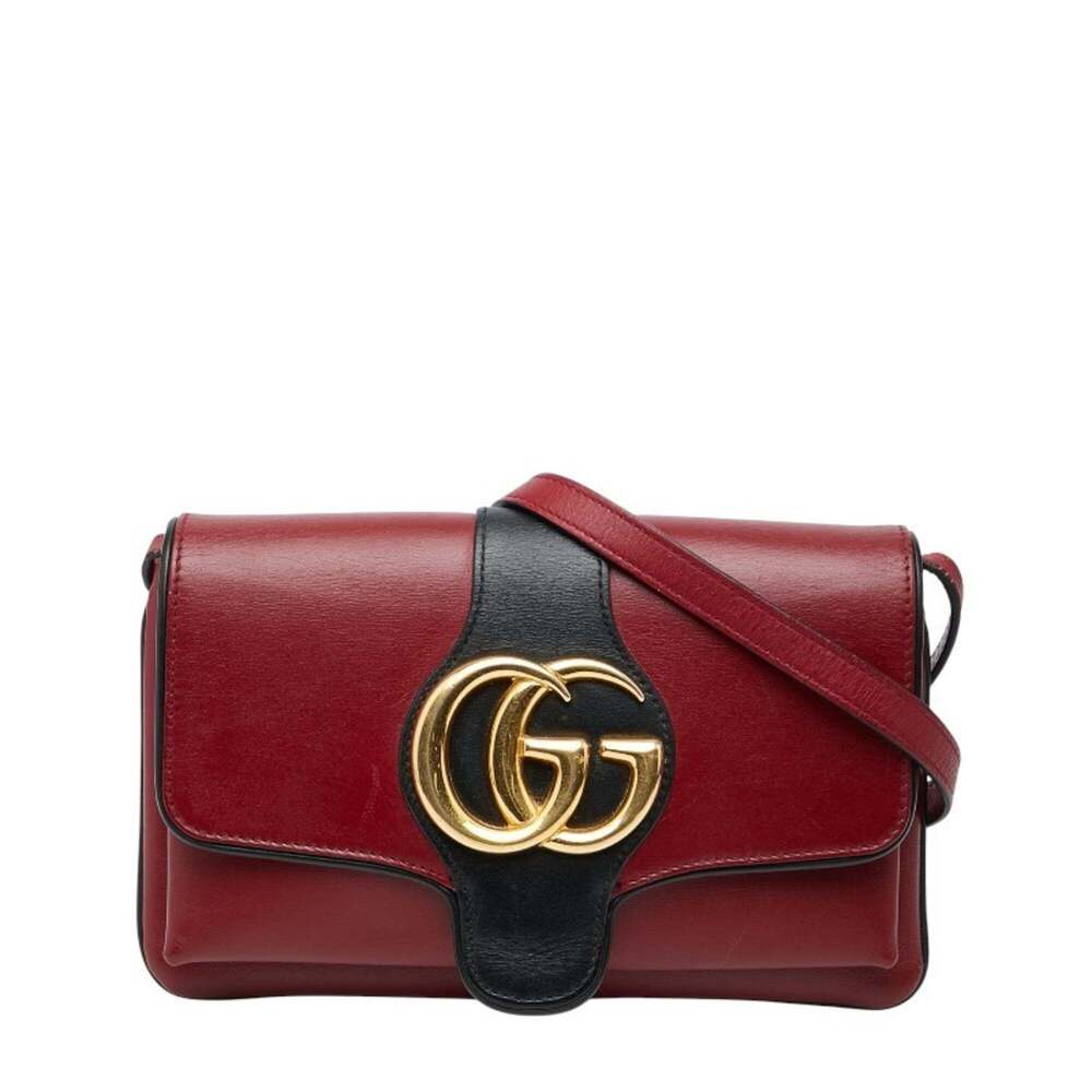 GUCCI Black Leather GG Marmont Shoulder Bag - Picture 1 of 11